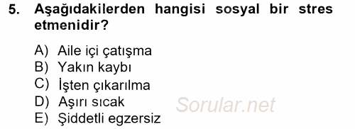 Çatışma ve Stres Yönetimi 2 2012 - 2013 Ara Sınavı 5.Soru