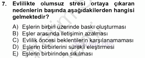 Çatışma ve Stres Yönetimi 2 2012 - 2013 Ara Sınavı 7.Soru