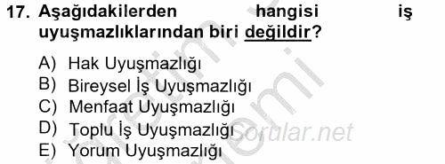 Toplu İş Hukuku 2012 - 2013 Dönem Sonu Sınavı 17.Soru Toplu İş Hukuku 2012 - 2013 Dönem Sonu Sınavı 17.Soru