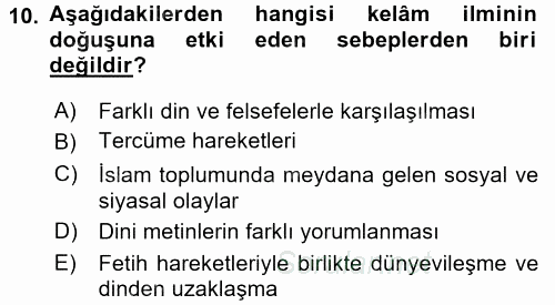 Kelam'A Giriş 2015 - 2016 Ara Sınavı 10.Soru