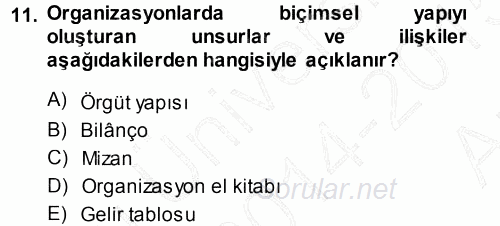 Perakende Yönetimi 2014 - 2015 Ara Sınavı 11.Soru