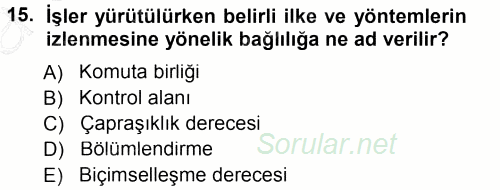 Perakende Yönetimi 2014 - 2015 Ara Sınavı 15.Soru