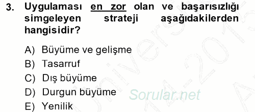 Perakende Yönetimi 2014 - 2015 Ara Sınavı 3.Soru