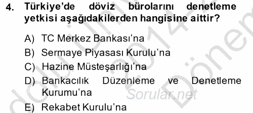 Finansal Yönetim 1 2014 - 2015 Dönem Sonu Sınavı 4.Soru