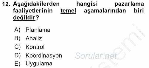 Uluslararası İşletmecilik 2016 - 2017 3 Ders Sınavı 12.Soru