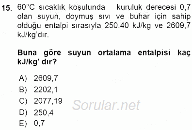 Enerji Analizi 2015 - 2016 Ara Sınavı 15.Soru