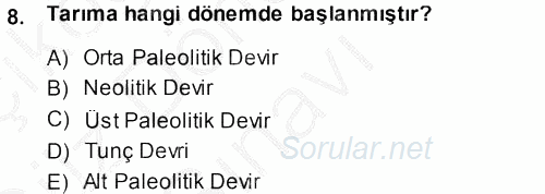 Antropoloji 2014 - 2015 Dönem Sonu Sınavı 8.Soru