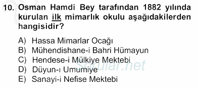 Mimarlik Tarihi 2012 - 2013 Ara Sınavı 10.Soru