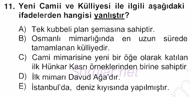 Mimarlik Tarihi 2012 - 2013 Ara Sınavı 11.Soru