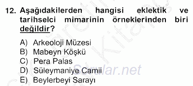Mimarlik Tarihi 2012 - 2013 Ara Sınavı 12.Soru