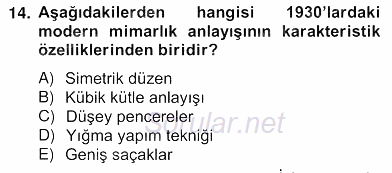 Mimarlik Tarihi 2012 - 2013 Ara Sınavı 14.Soru
