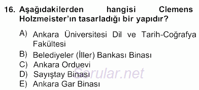 Mimarlik Tarihi 2012 - 2013 Ara Sınavı 16.Soru