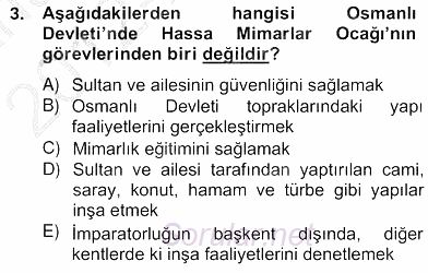 Mimarlik Tarihi 2012 - 2013 Ara Sınavı 3.Soru