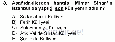 Mimarlik Tarihi 2012 - 2013 Ara Sınavı 8.Soru