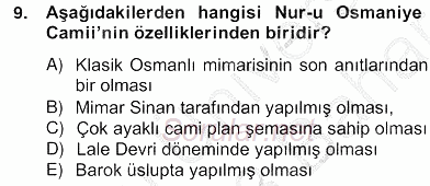 Mimarlik Tarihi 2012 - 2013 Ara Sınavı 9.Soru