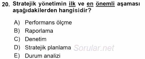Sağlık Hizmetleri Pazarlaması 2016 - 2017 Ara Sınavı 20.Soru
