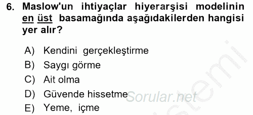 Sağlık Hizmetleri Pazarlaması 2016 - 2017 Ara Sınavı 6.Soru