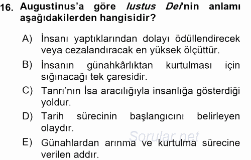 Tarih Felsefesi 1 2015 - 2016 Ara Sınavı 16.Soru