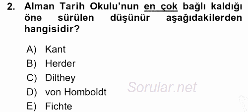 Tarih Felsefesi 1 2015 - 2016 Ara Sınavı 2.Soru
