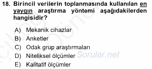 Marka ve Yönetimi 2016 - 2017 Ara Sınavı 18.Soru