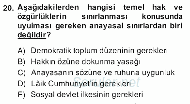 Özel Güvenlik Hukuku 2 2013 - 2014 Ara Sınavı 20.Soru
