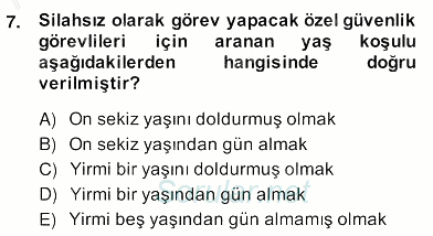 Özel Güvenlik Hukuku 2 2013 - 2014 Ara Sınavı 7.Soru