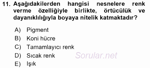 Bilgisayar Destekli Temel Tasarım 2016 - 2017 Dönem Sonu Sınavı 11.Soru