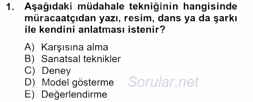 Sosyal Hizmet Uygulamaları 2012 - 2013 Ara Sınavı 1.Soru