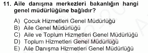 Sosyal Hizmet Uygulamaları 2012 - 2013 Ara Sınavı 11.Soru