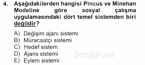 Sosyal Hizmet Uygulamaları 2012 - 2013 Ara Sınavı 4.Soru