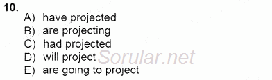 Bağlamsal Dilbilgisi 1 2012 - 2013 Dönem Sonu Sınavı 10.Soru