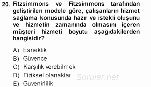 Satış Teknikleri 2013 - 2014 Dönem Sonu Sınavı 20.Soru