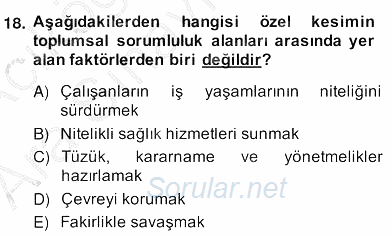 Etkinlik Yönetimi 2013 - 2014 Ara Sınavı 18.Soru