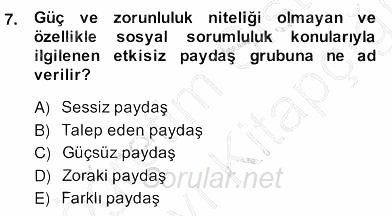 Etkinlik Yönetimi 2013 - 2014 Ara Sınavı 7.Soru