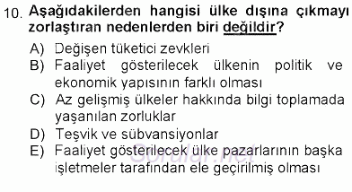 Uluslararası İşletmecilik 2012 - 2013 Ara Sınavı 10.Soru