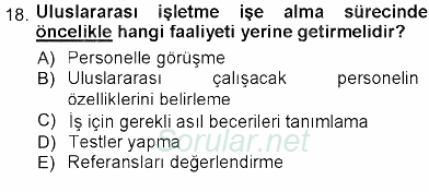 Uluslararası İşletmecilik 2012 - 2013 Ara Sınavı 18.Soru