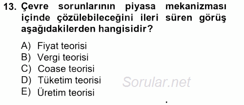 Maliye Politikası 2 2014 - 2015 Tek Ders Sınavı 13.Soru