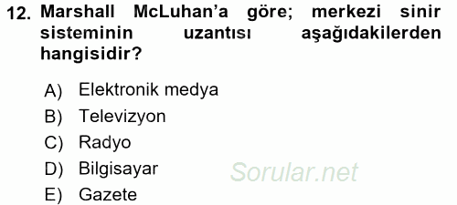 Uluslararası İletişim 2015 - 2016 Ara Sınavı 12.Soru