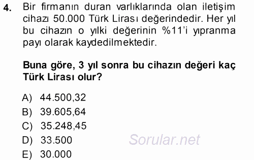 Matematiksel İktisat 2013 - 2014 Dönem Sonu Sınavı 4.Soru