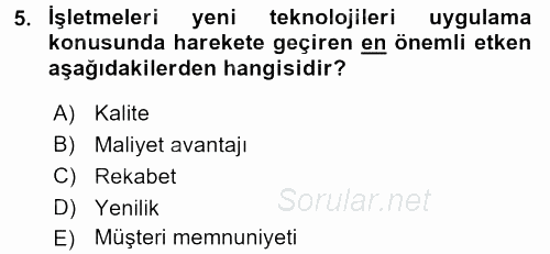 Çağrı Merkezi Yönetimi 2 2015 - 2016 Ara Sınavı 5.Soru