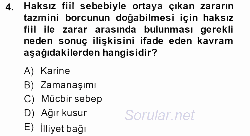 İş Sağlığı ve Güvenliği 2014 - 2015 Dönem Sonu Sınavı 4.Soru