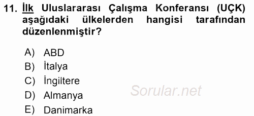 Uluslararası Sosyal Politika 2017 - 2018 Ara Sınavı 11.Soru