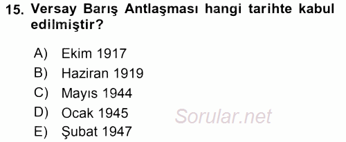 Uluslararası Sosyal Politika 2017 - 2018 Ara Sınavı 15.Soru