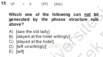 Dilbilim 1 2013 - 2014 Tek Ders Sınavı 14.Soru