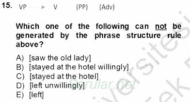 Dilbilim 1 2013 - 2014 Tek Ders Sınavı 15.Soru