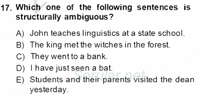 Dilbilim 1 2013 - 2014 Tek Ders Sınavı 17.Soru