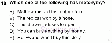 Dilbilim 1 2013 - 2014 Tek Ders Sınavı 18.Soru