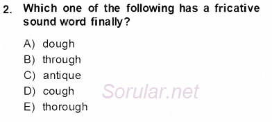 Dilbilim 1 2013 - 2014 Tek Ders Sınavı 2.Soru