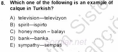 Dilbilim 1 2013 - 2014 Tek Ders Sınavı 7.Soru