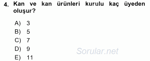 Sağlık Kurumları Mevzuatı 2016 - 2017 Ara Sınavı 4.Soru